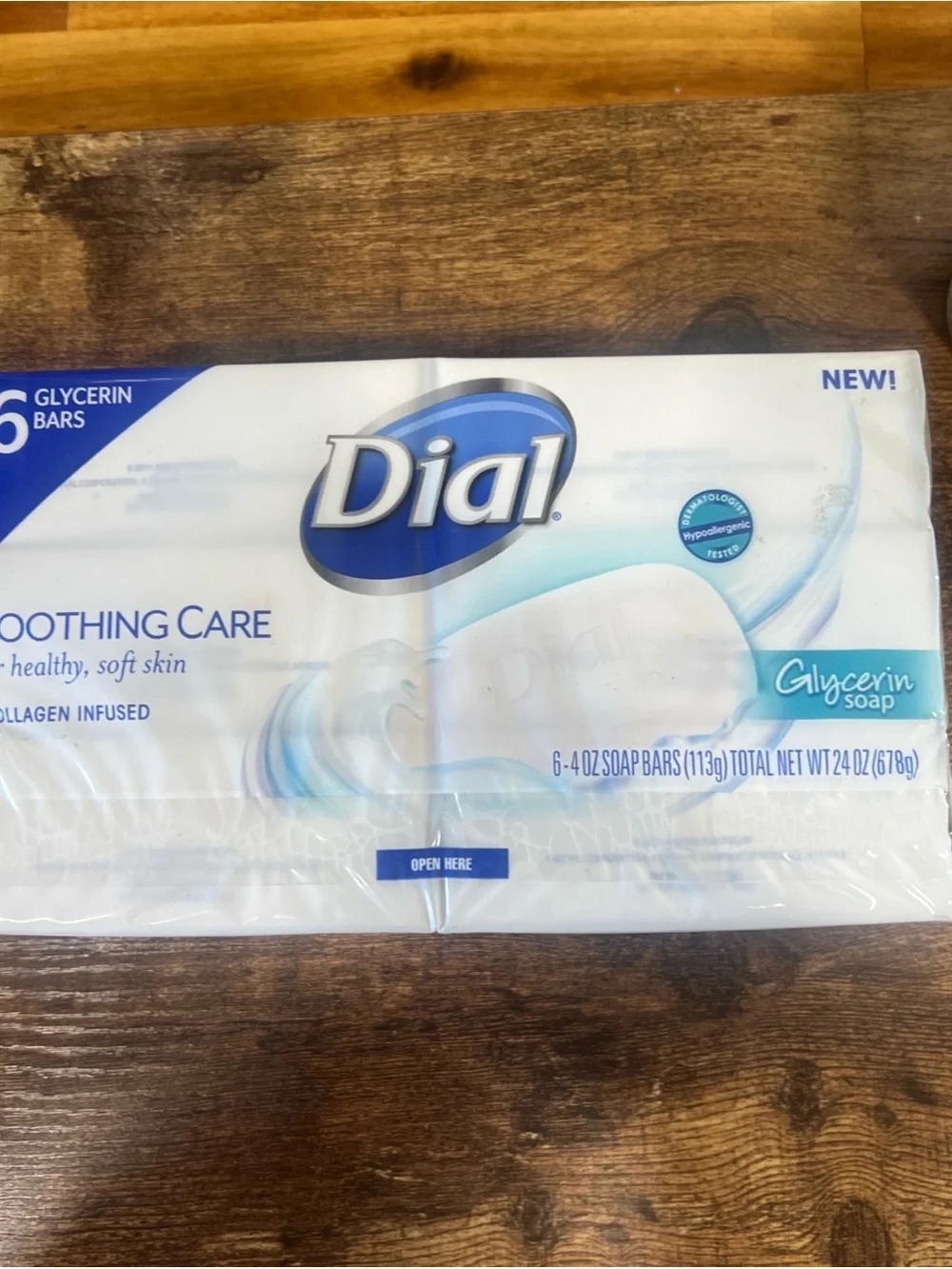 Dial Soothing Care Glycerin Soap 6 Bars Collagen Infused